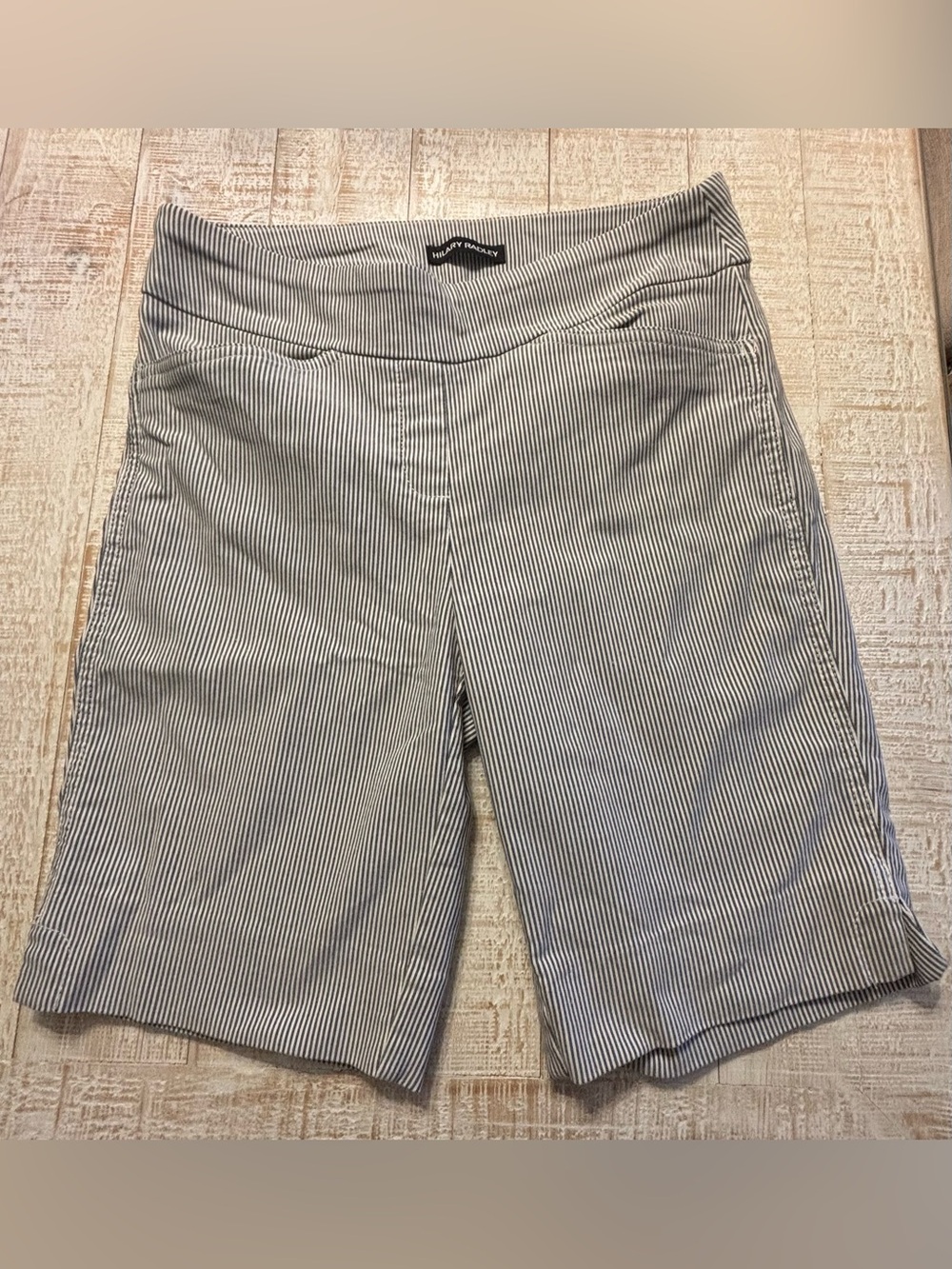 Hilary Radley pin striped Bermuda’s shorts